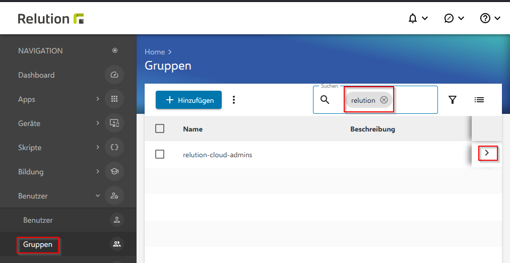 relution-cloud-grp-anlegen